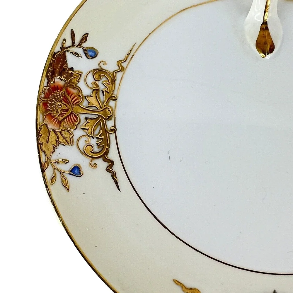 Vintage Noritake FInger Handle Plate Hand Painted‎ Moriage Japan Floral